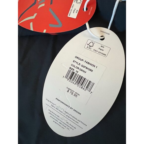 Greg Norman Ml75 Team Pull-on Skort Golf Size 10 Navy Blue with Red New with Tag - Picture 5 of 6